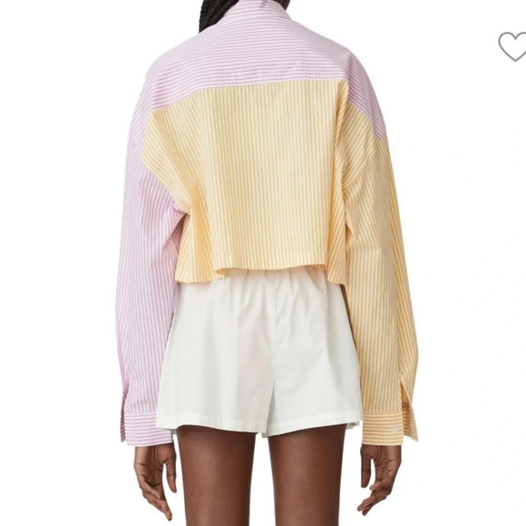 Blanca - Thomas Cropped Striped Shirt - Yellow/Pink/White - Size M/L - Picture 2 of 12